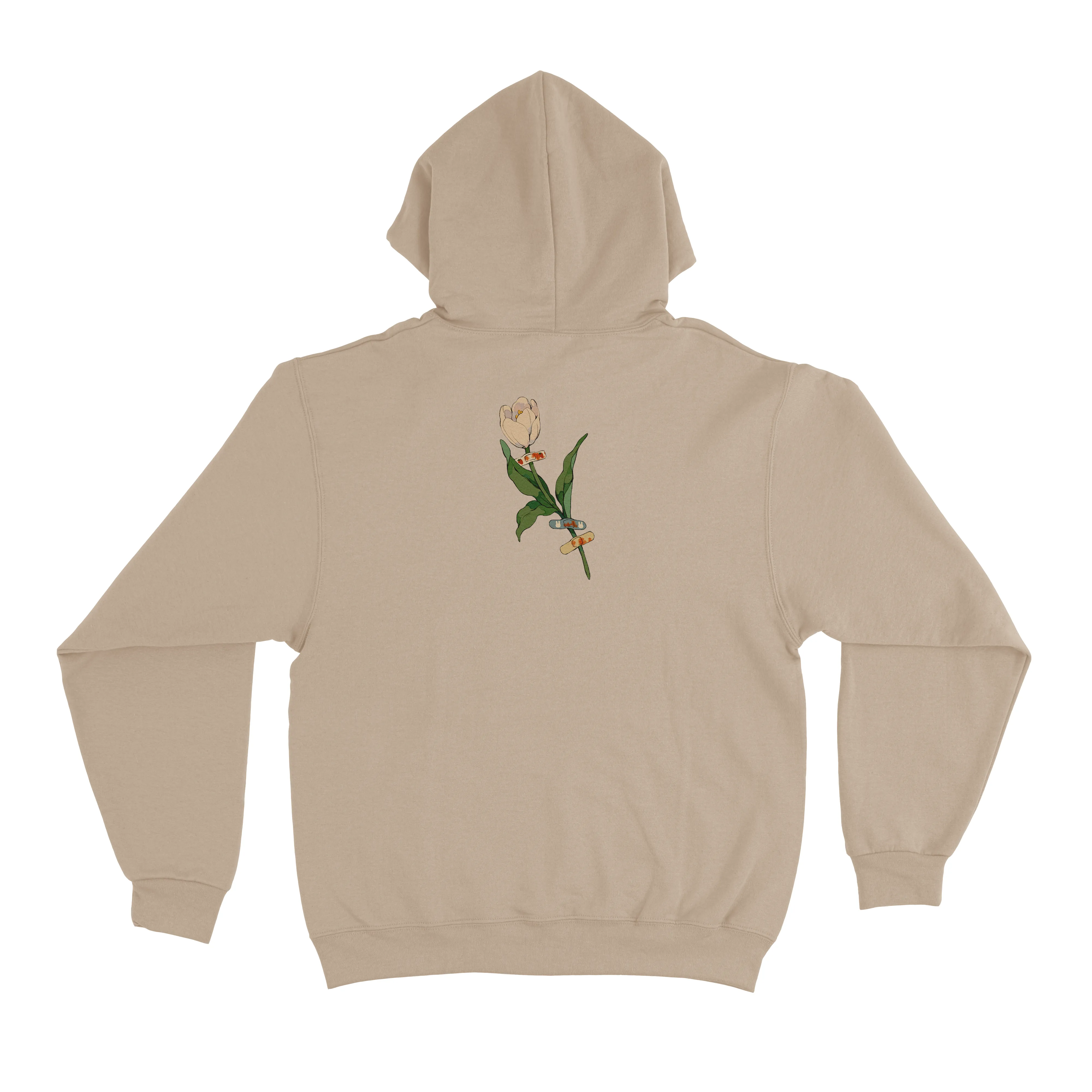 "Traces of Memories #2" Fleece Hoodie Beige/Light Pink