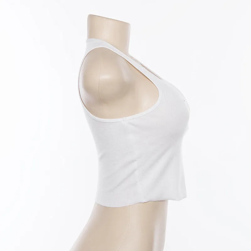 "U-NECK EMBROIDERY ANGEL" VEST K112007
