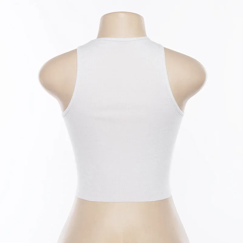 "U-NECK EMBROIDERY ANGEL" VEST K112007