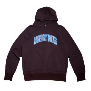 Raised By Wolves Collegiate Two-Pocket Snap Hoodie Chocolate