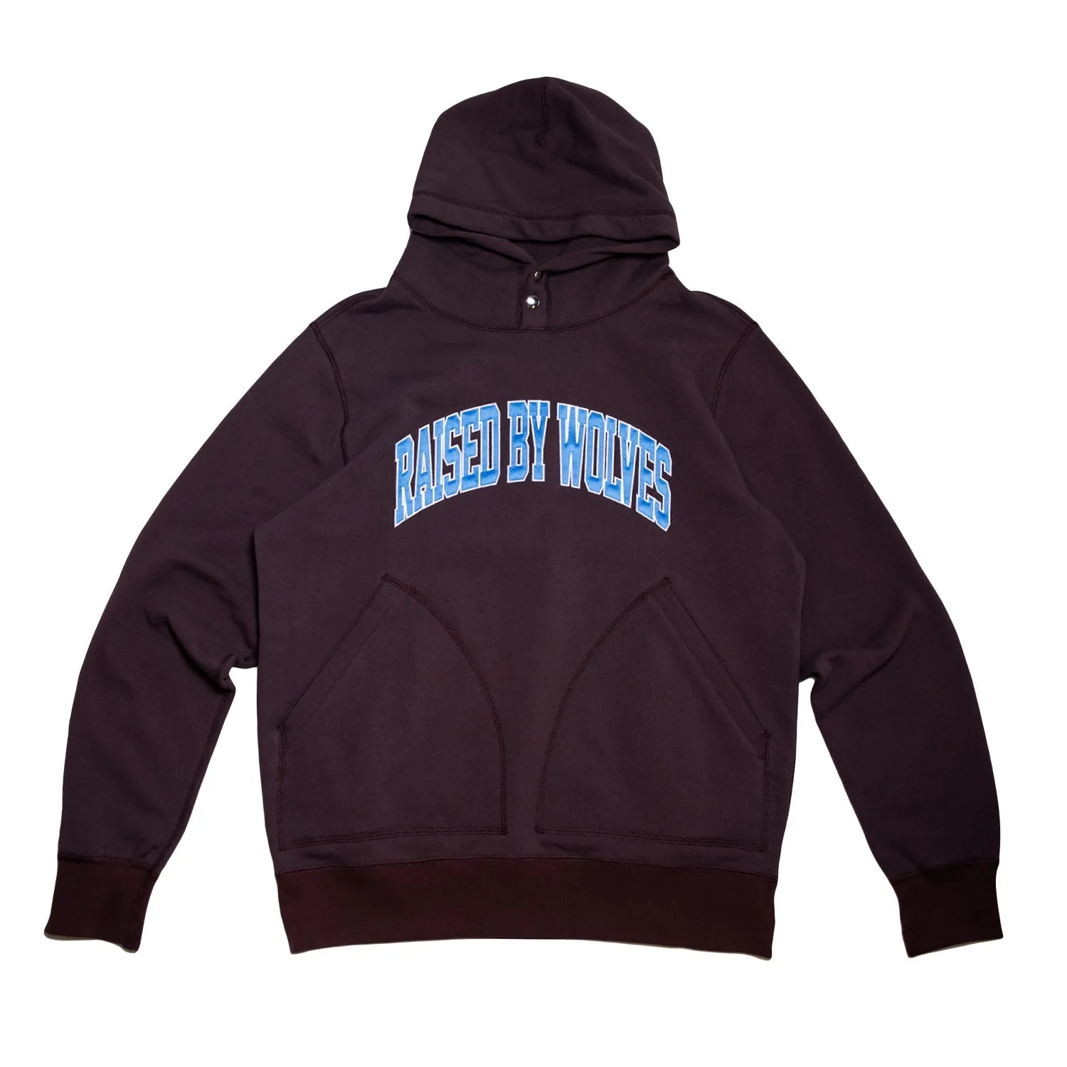 Raised By Wolves Collegiate Two-Pocket Snap Hoodie Chocolate