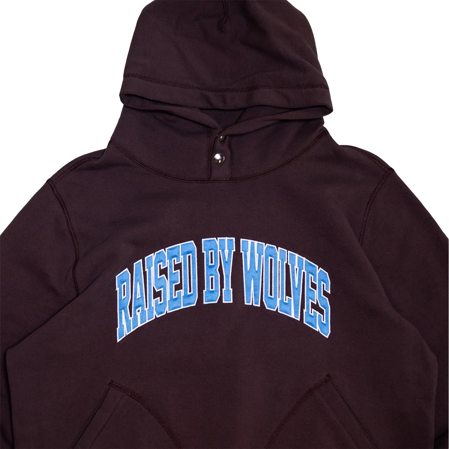 Raised By Wolves Collegiate Two-Pocket Snap Hoodie Chocolate