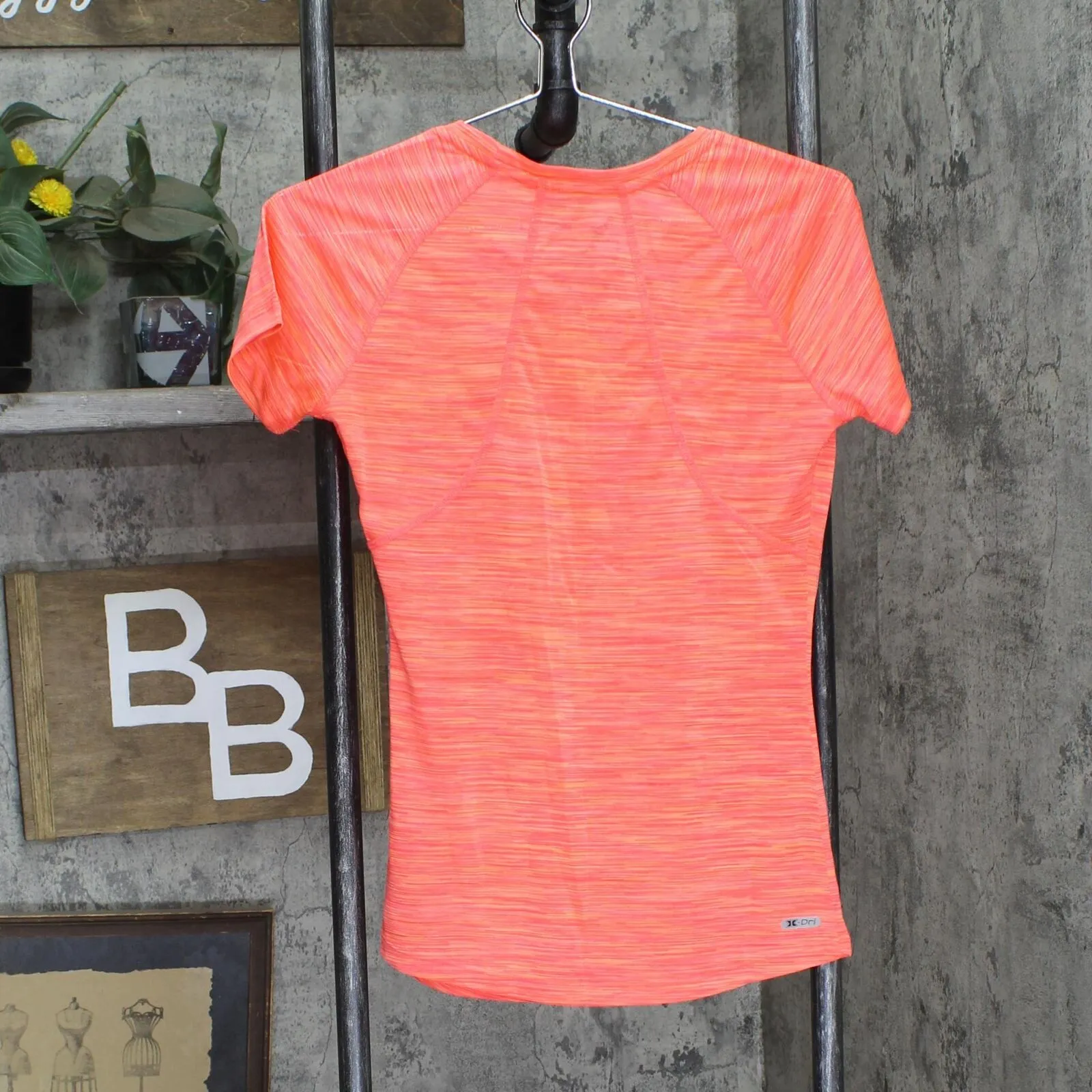 RBX Womens Stretch Knit Athletic Shirt Top 167916eefc5103 Hot Pink Orange S