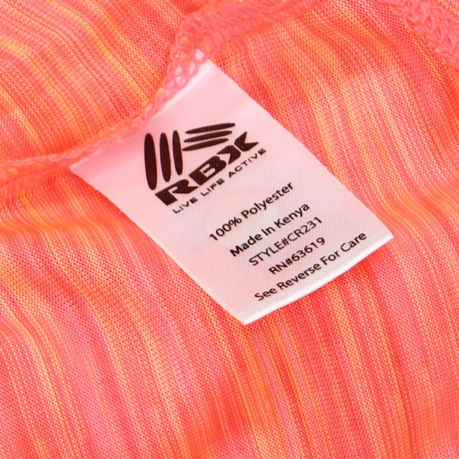 RBX Womens Stretch Knit Athletic Shirt Top 167916eefc5103 Hot Pink Orange S