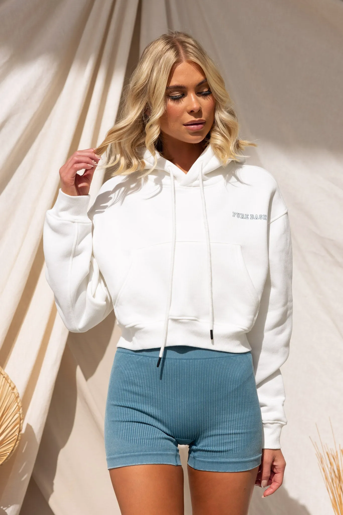 Relax Cropped Hoodie - Ocean
