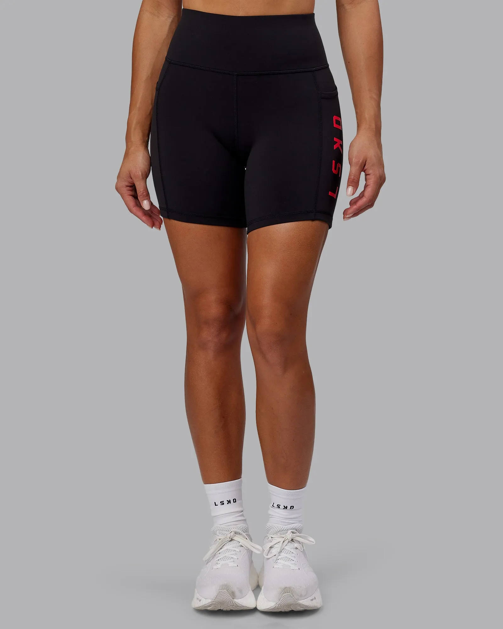Rep Mid Short Tight - Black-Scarlet