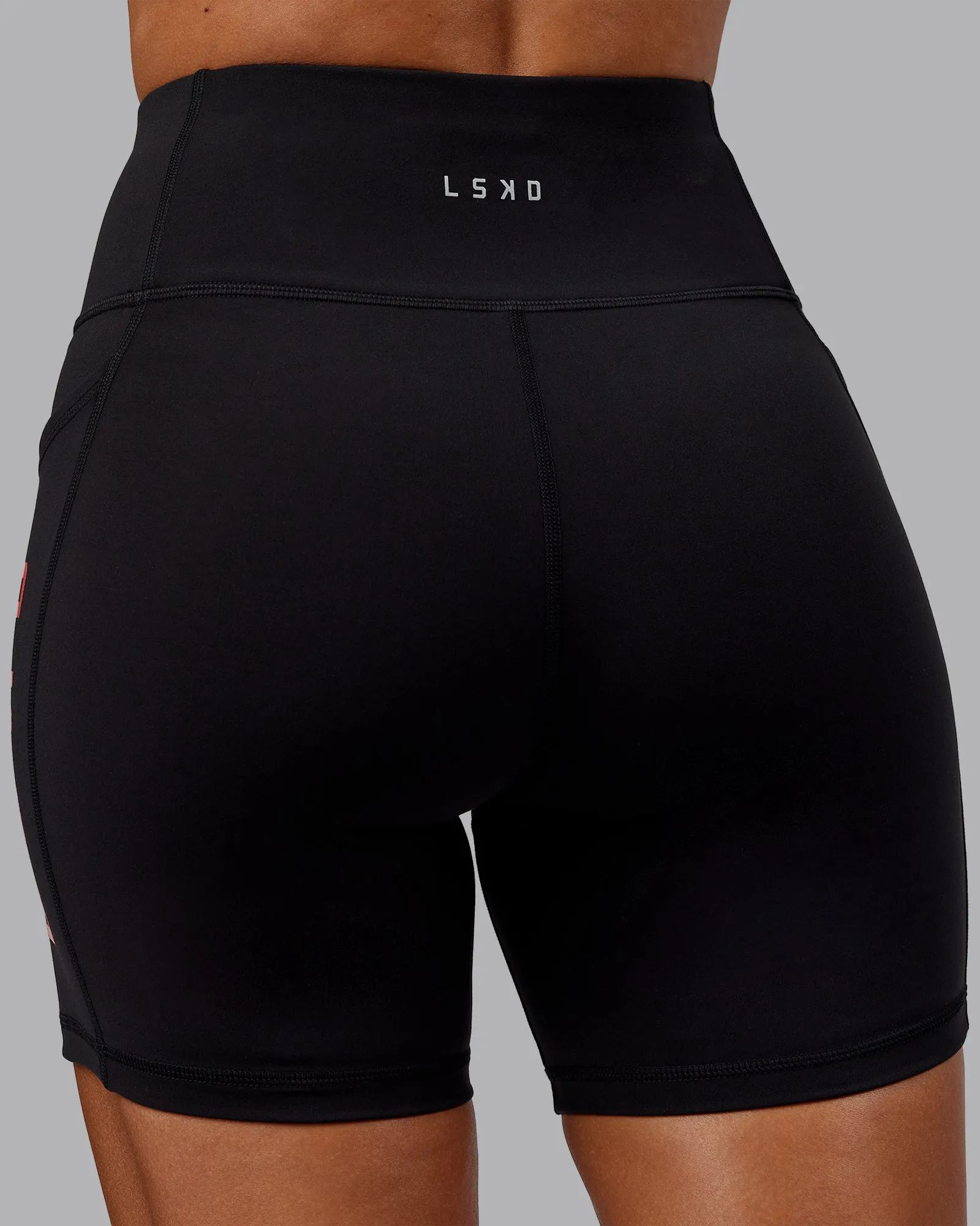 Rep Mid Short Tight - Black-Scarlet