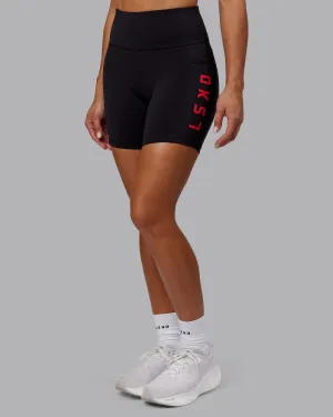 Rep Mid Short Tight - Black-Scarlet