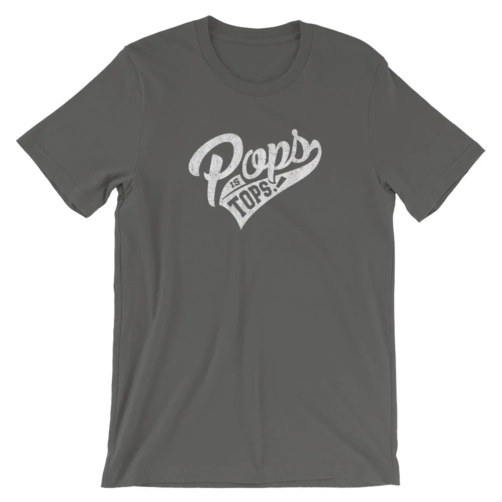 Retro Distressed Father's Day "Pops is Tops" Short-Sleeve Unisex T-Shirt