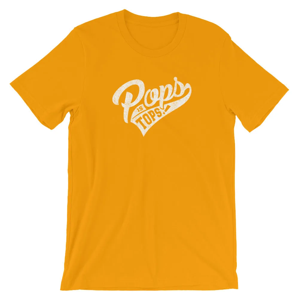 Retro Distressed Father's Day "Pops is Tops" Short-Sleeve Unisex T-Shirt