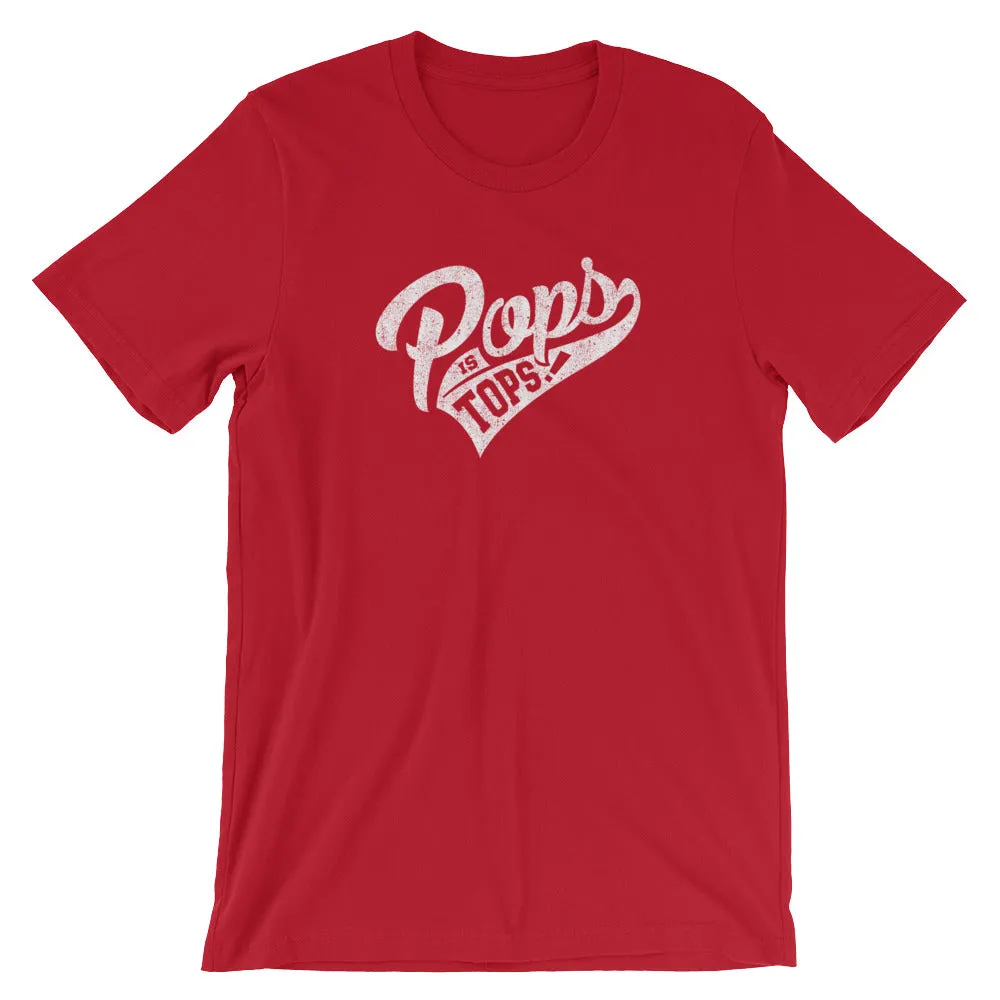 Retro Distressed Father's Day "Pops is Tops" Short-Sleeve Unisex T-Shirt