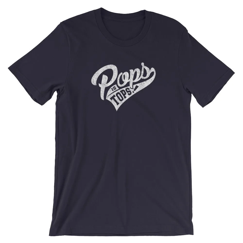 Retro Distressed Father's Day "Pops is Tops" Short-Sleeve Unisex T-Shirt
