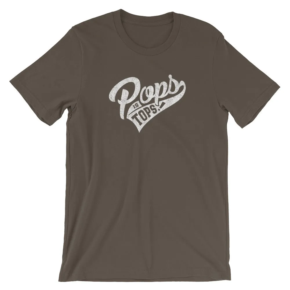 Retro Distressed Father's Day "Pops is Tops" Short-Sleeve Unisex T-Shirt