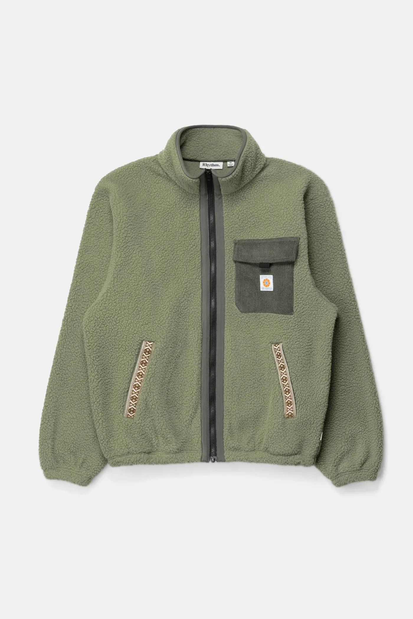 Rhythm Zephyr Sherpa Zip Thru - Moss