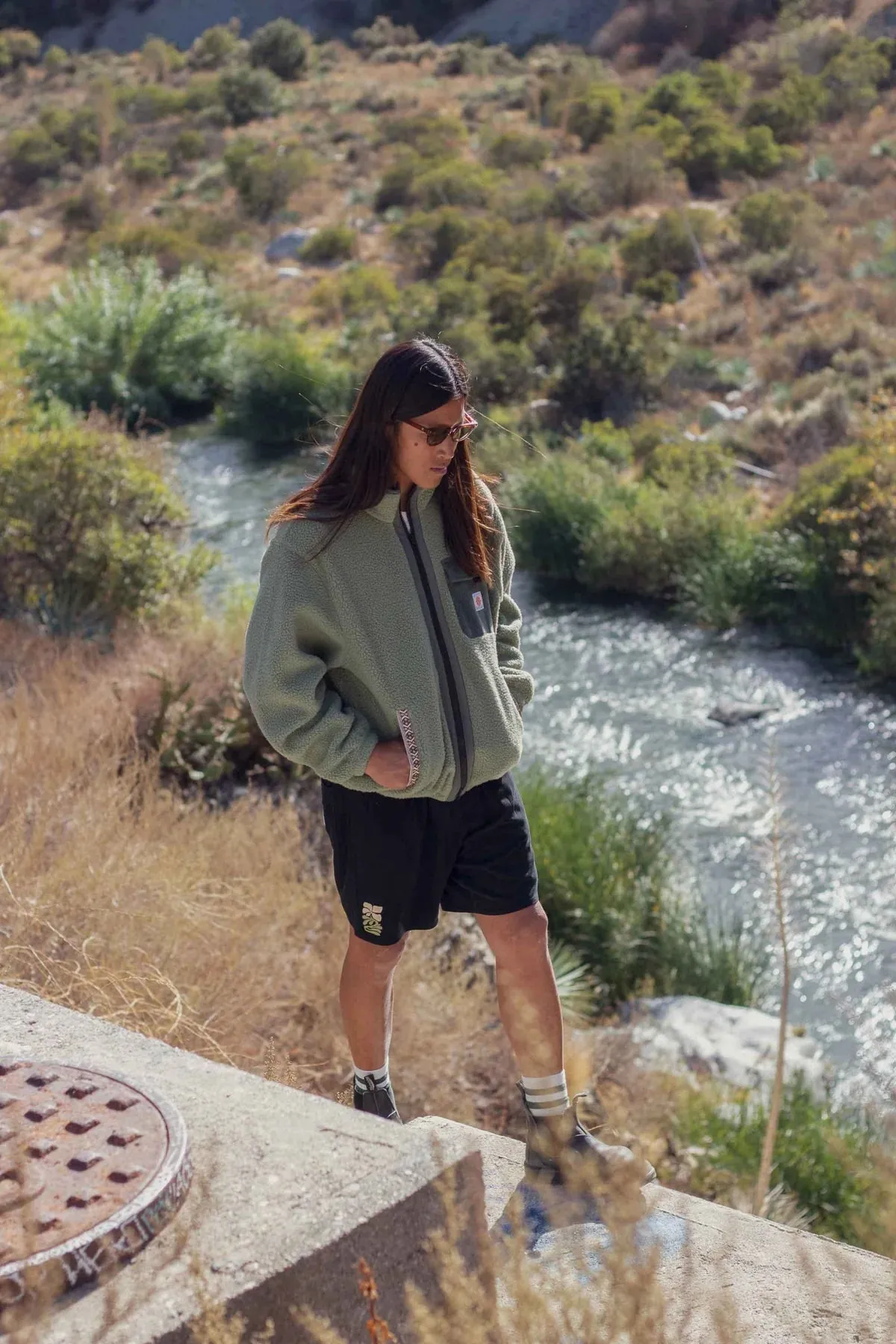 Rhythm Zephyr Sherpa Zip Thru - Moss