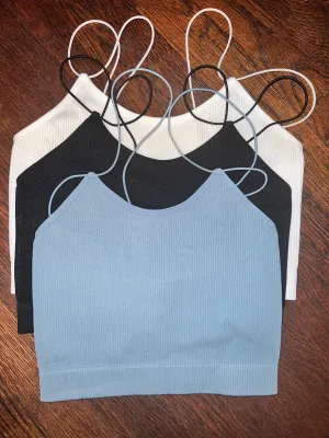 Ribbed Double Strap Bralette