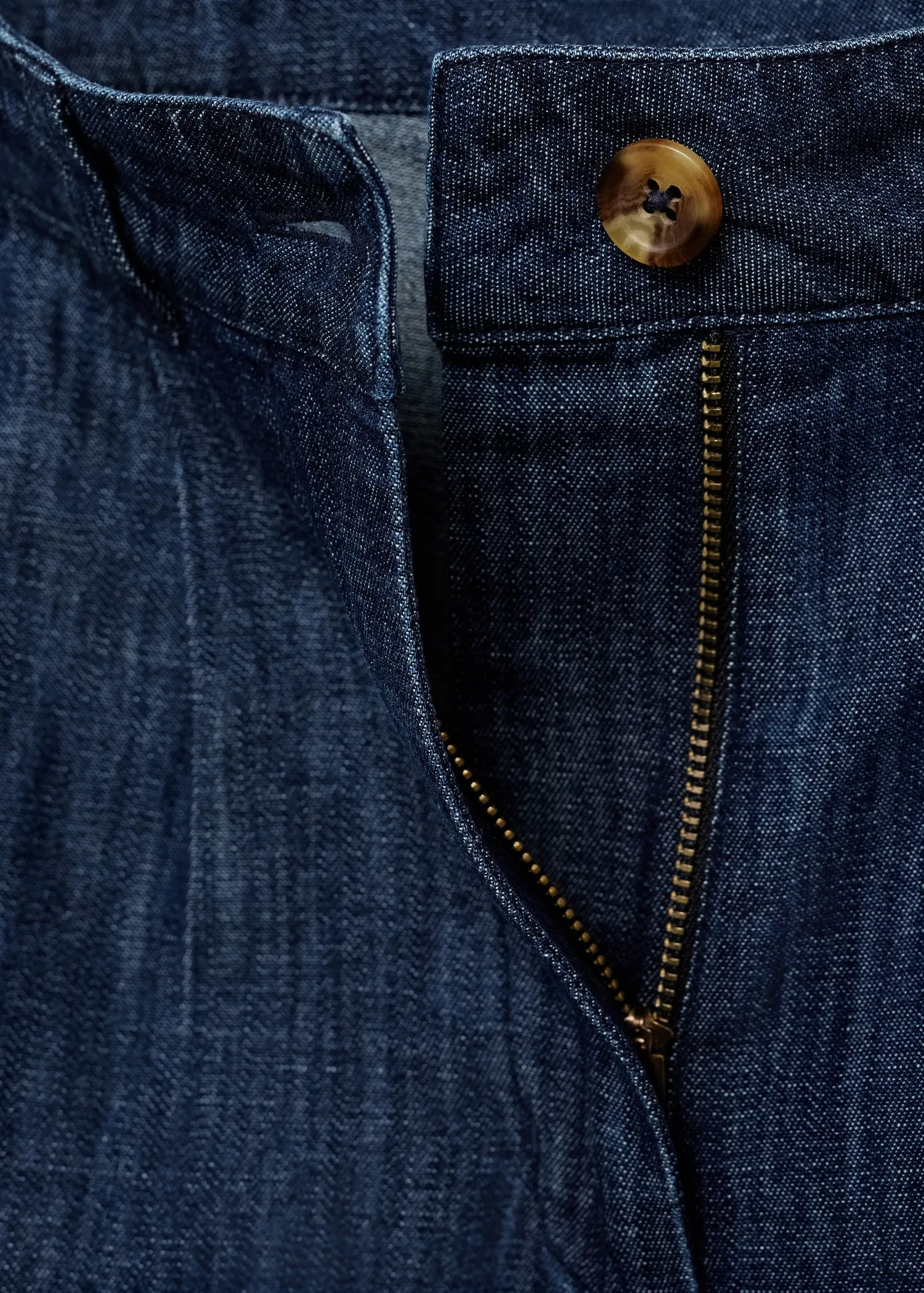 Rinse-wash denim bermuda shorts