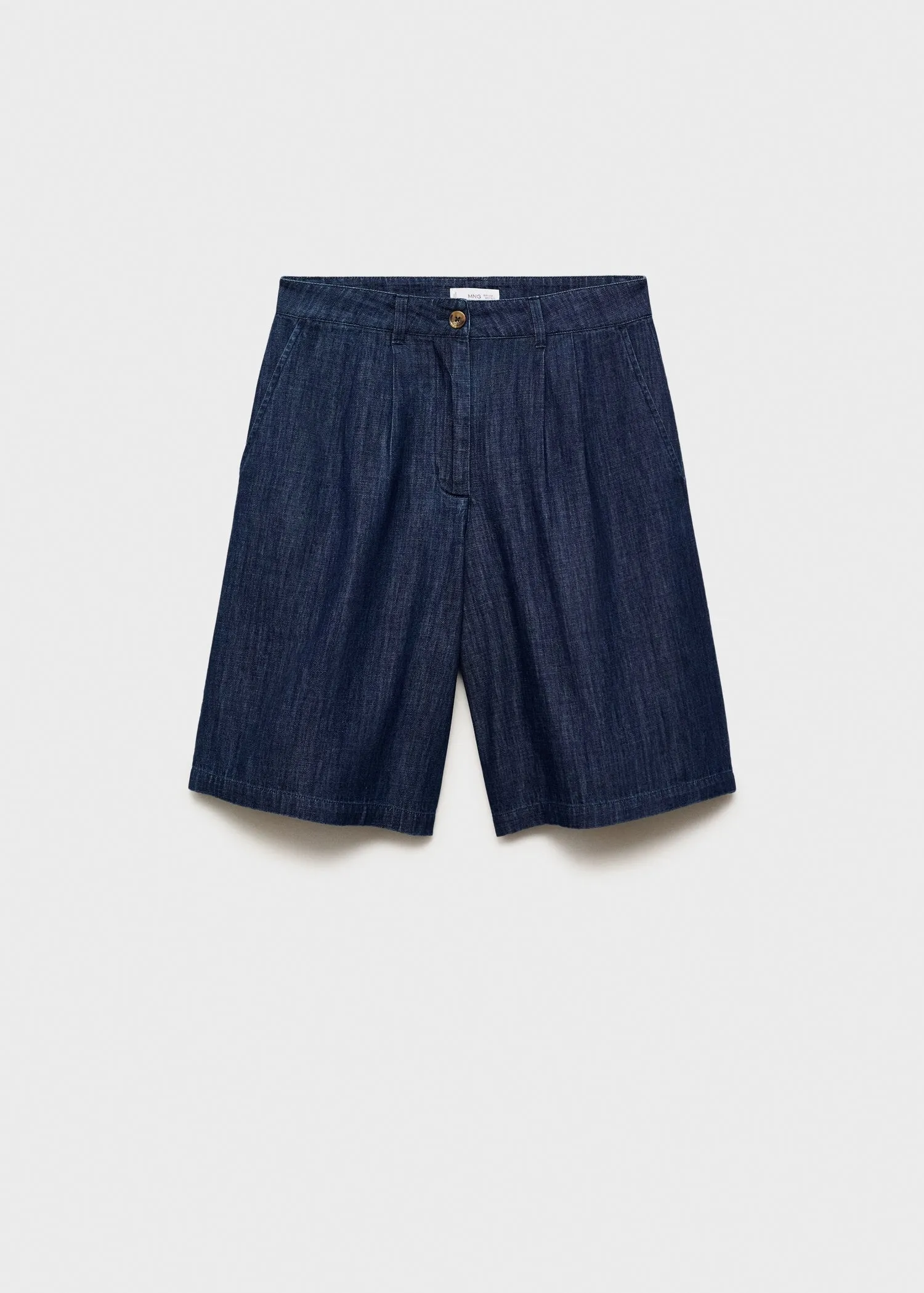 Rinse-wash denim bermuda shorts