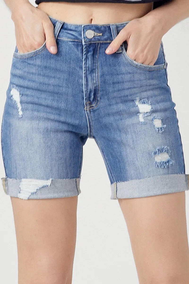 Risen | Distressed Boyfriend Shorts