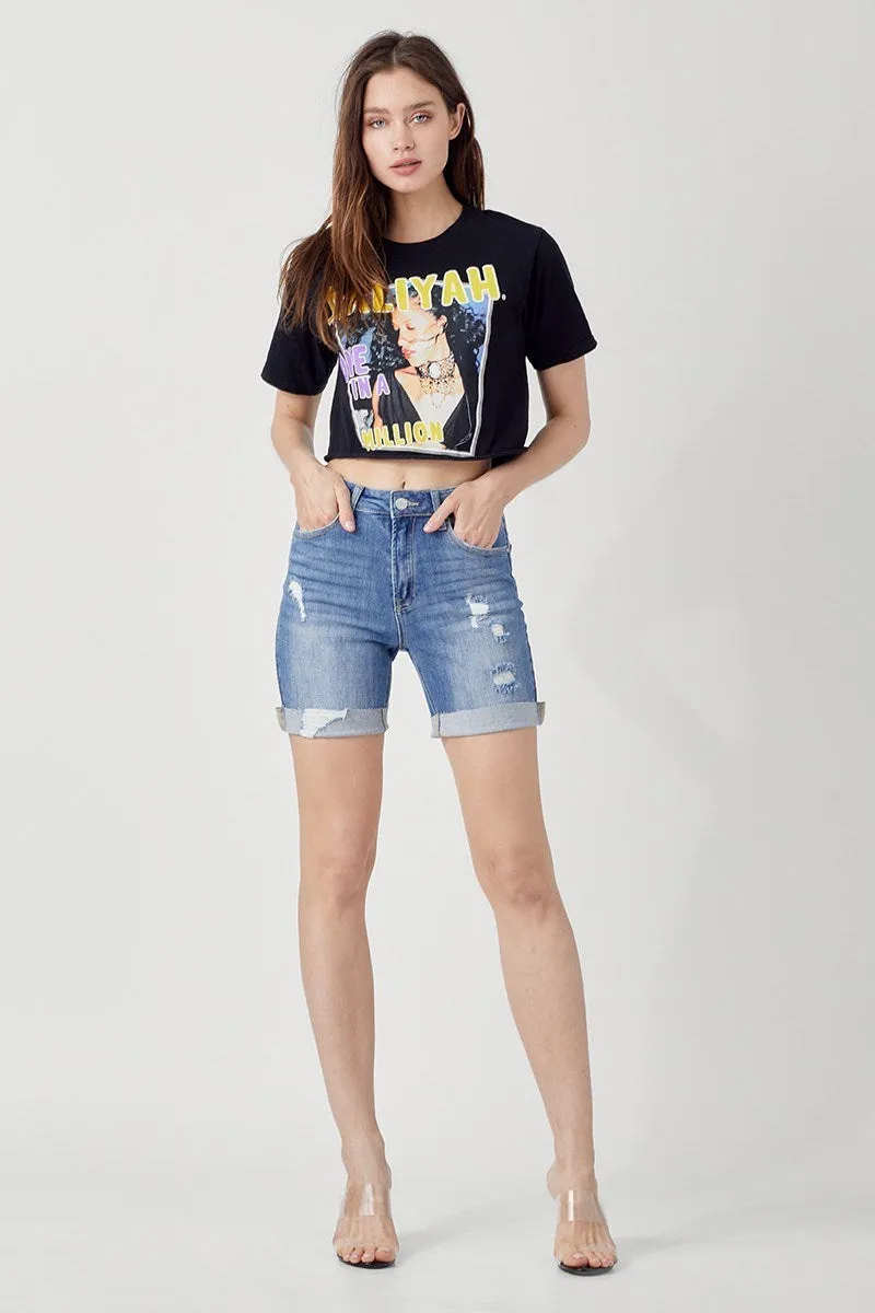 Risen | Distressed Boyfriend Shorts