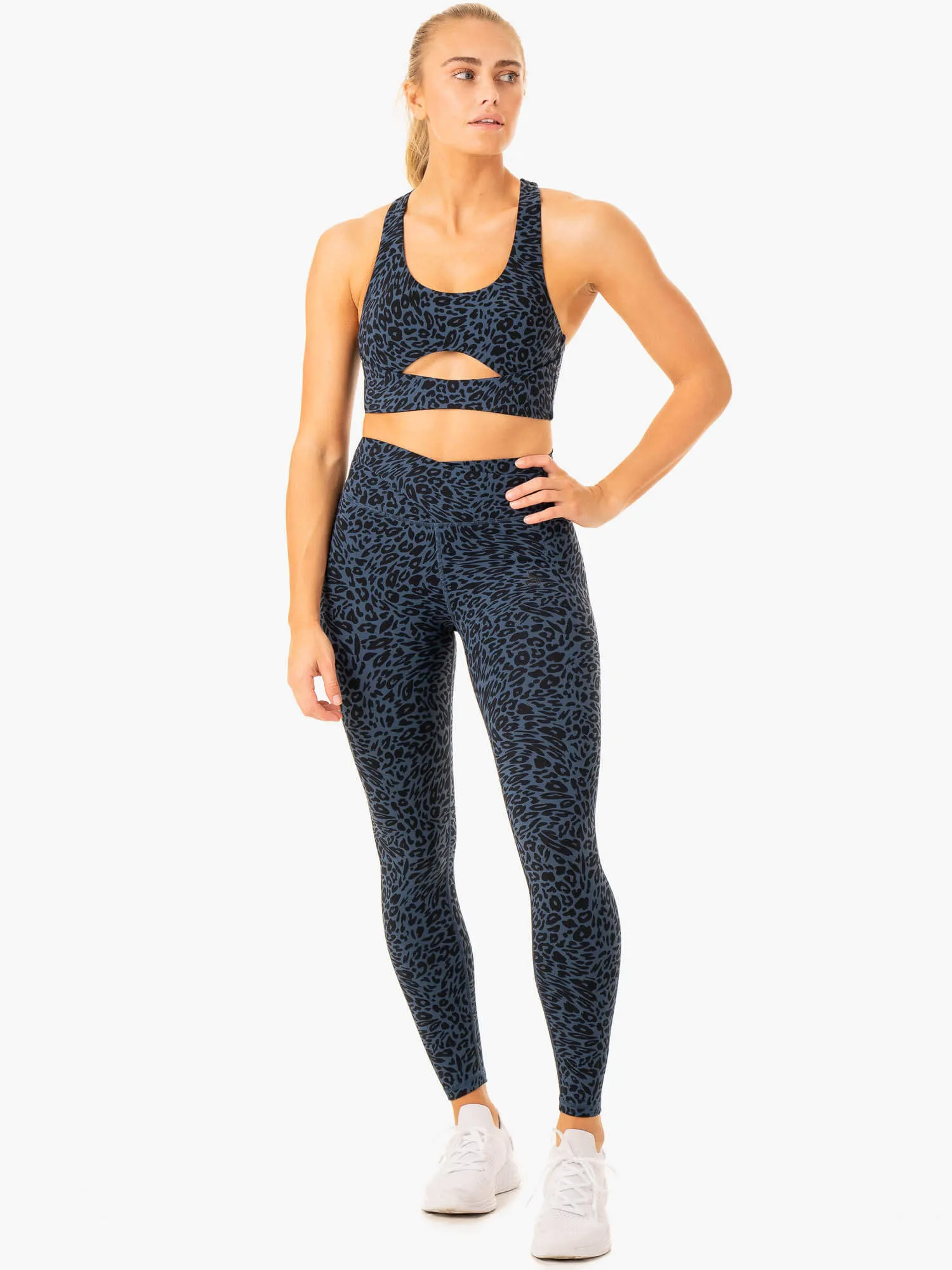Rotation High Waisted Scrunch Leggings - Navy Leopard