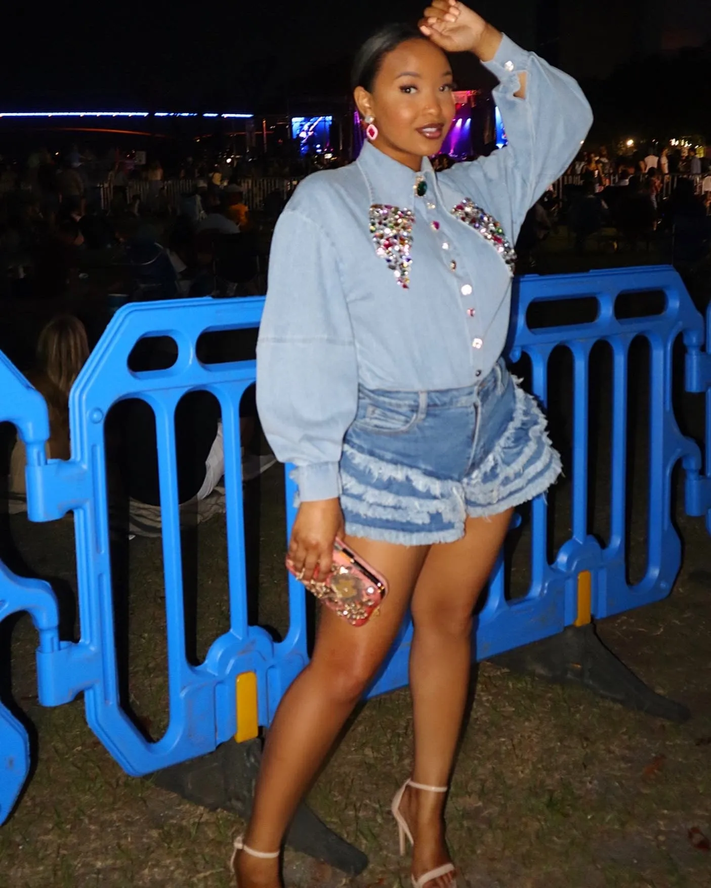 Ruffle Denim Shorts