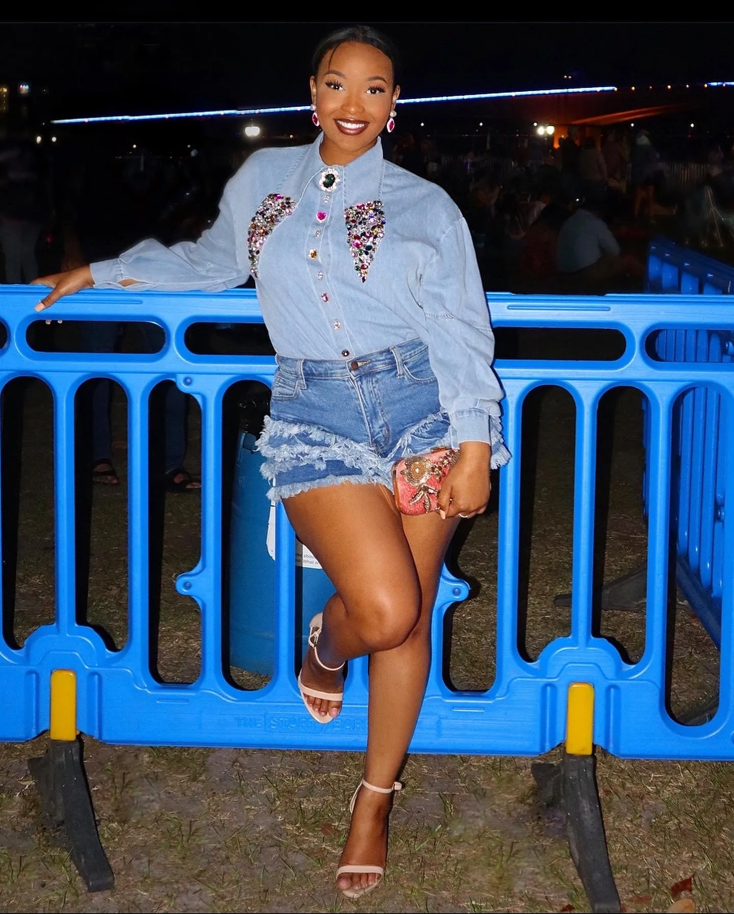 Ruffle Denim Shorts