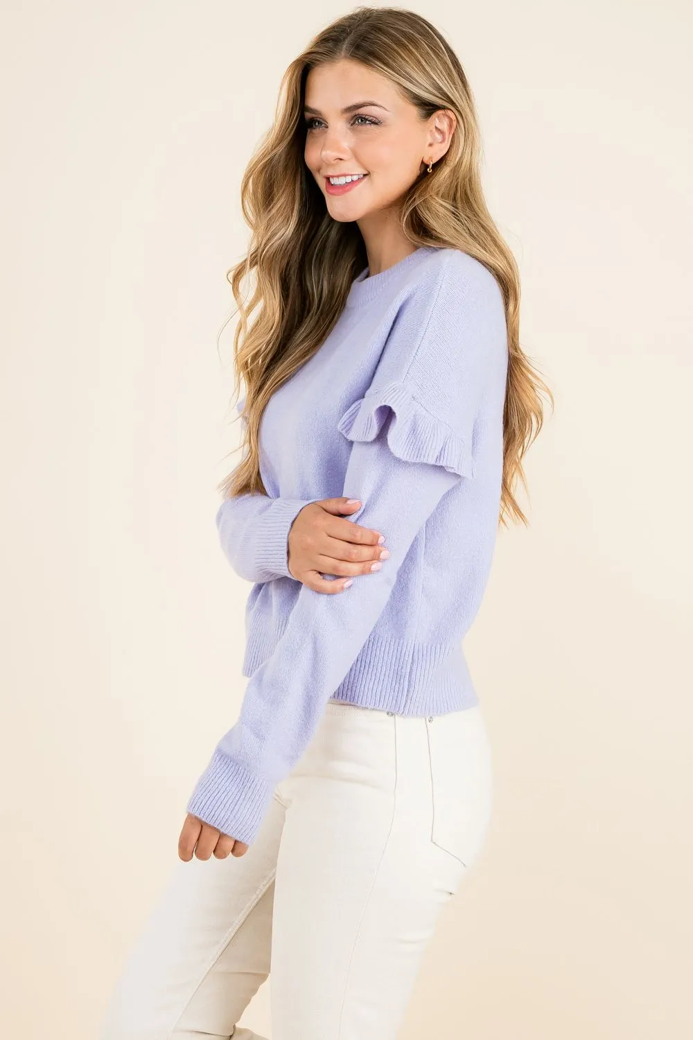 Ruffle Sleeve Sweater