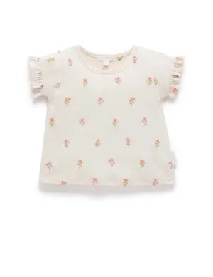Ruffle Tee Cloud Sprig Broderie   Ruffle shorts - faded denim set