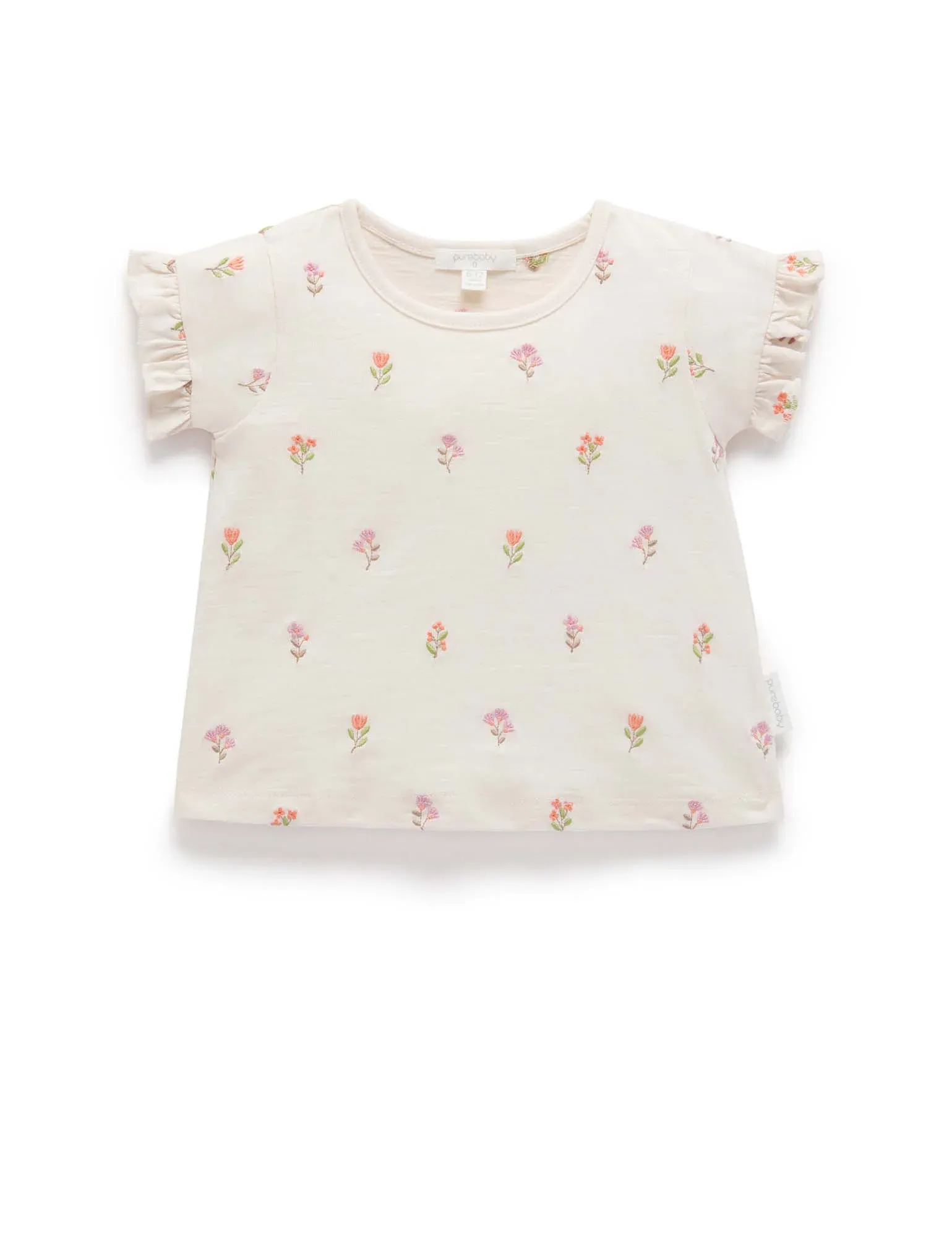 Ruffle Tee Cloud Sprig Broderie   Ruffle shorts - faded denim set