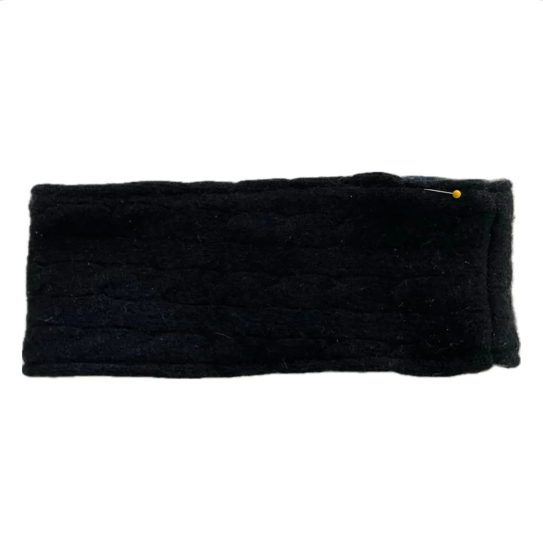 SALE Headband - Black Uneven Stitching - 049