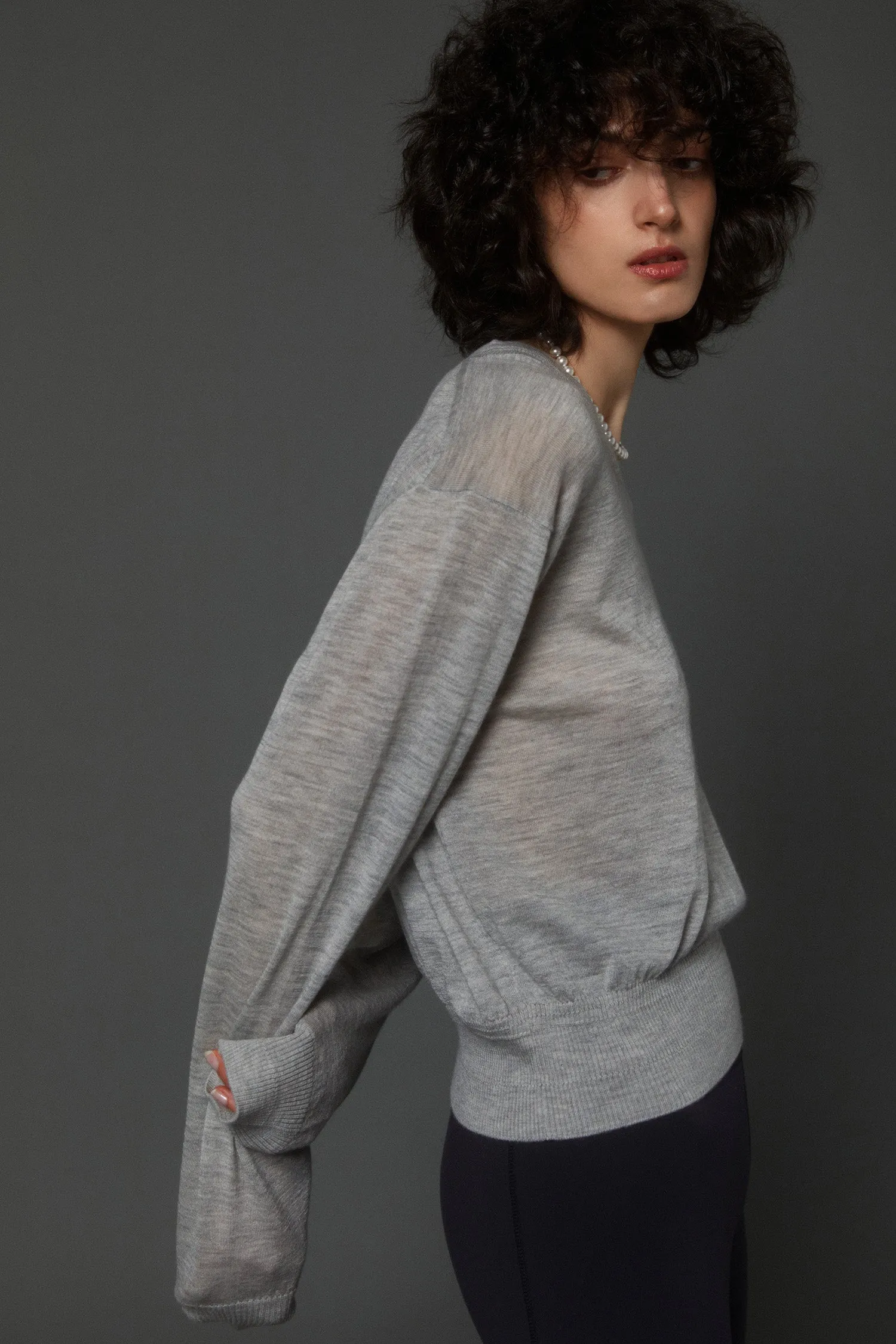 Sheer Cashmere V-neck