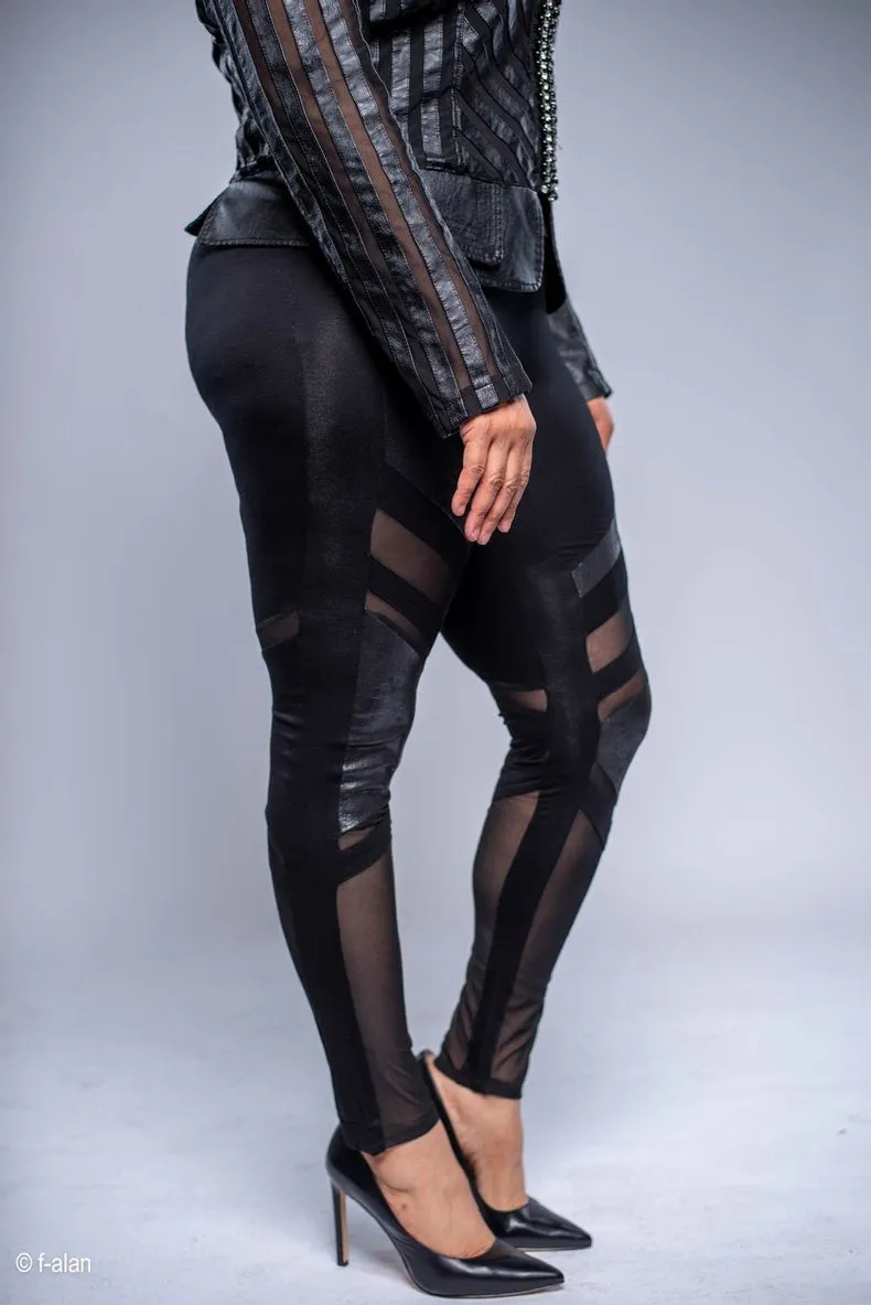 Sheer Leather Leggings