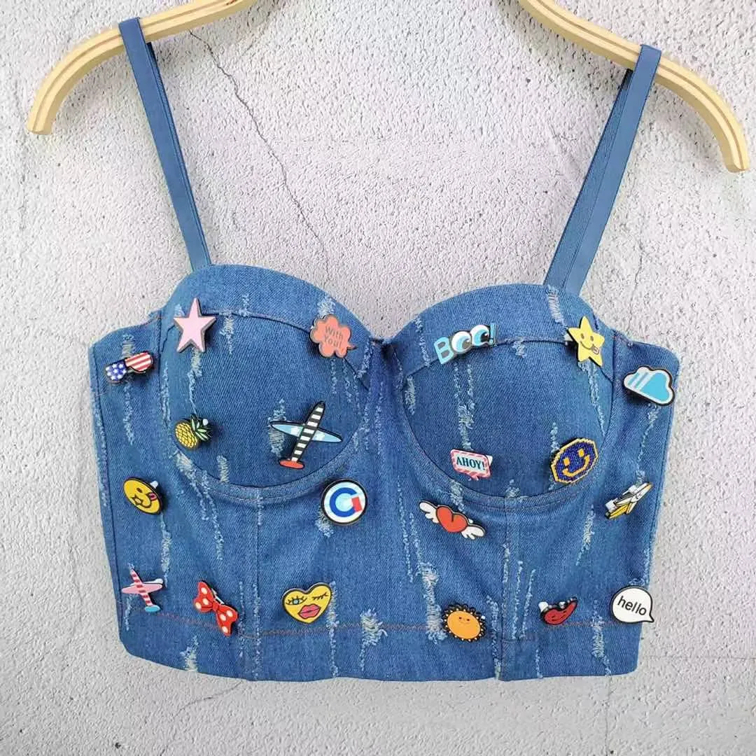 Shinny Straps Crop top