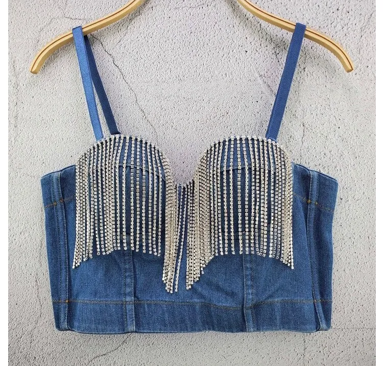 Shinny Straps Crop top