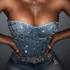 Shinny Straps Crop top