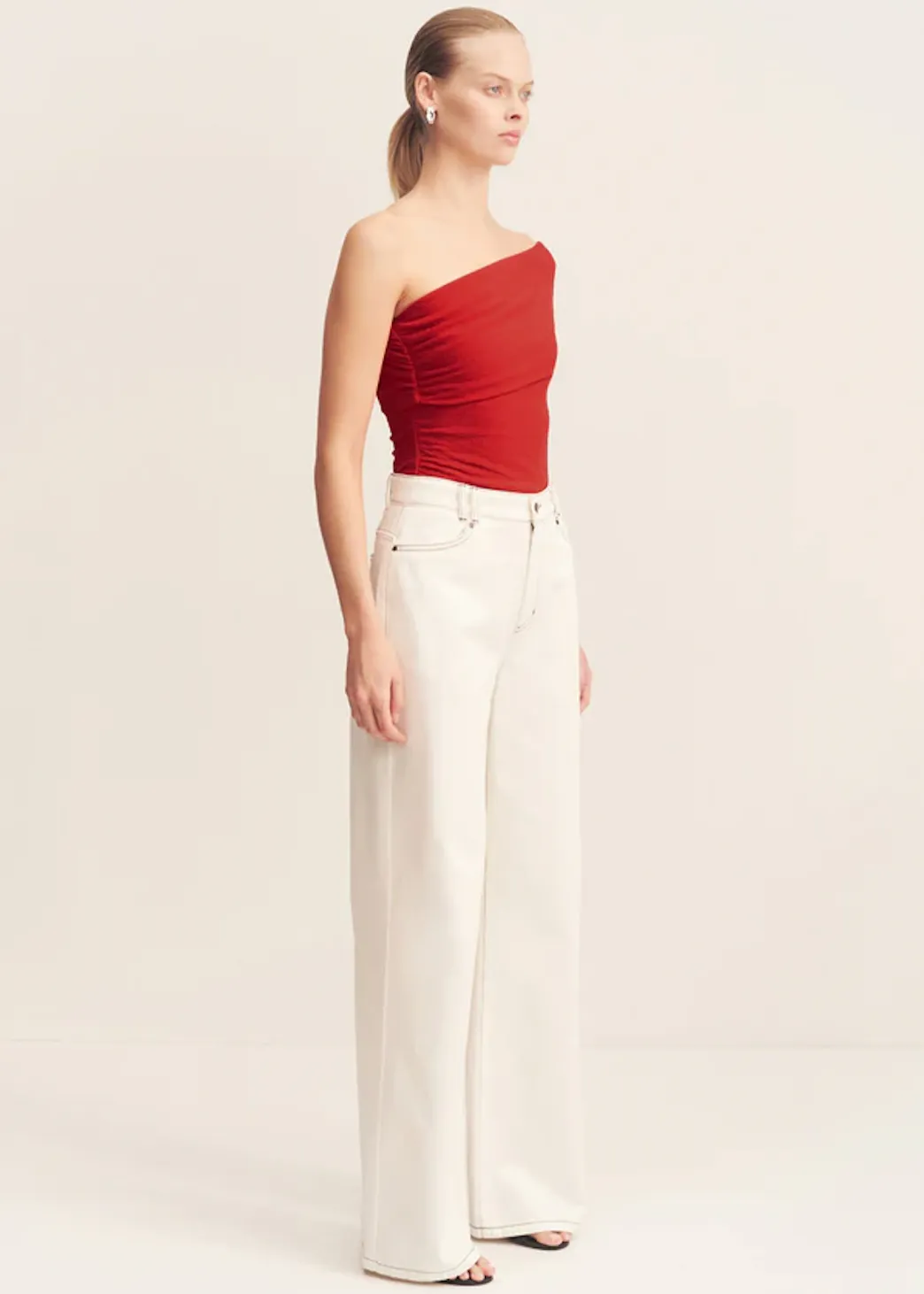 SHONA JOY Beau One Shoulder Top - Chilli