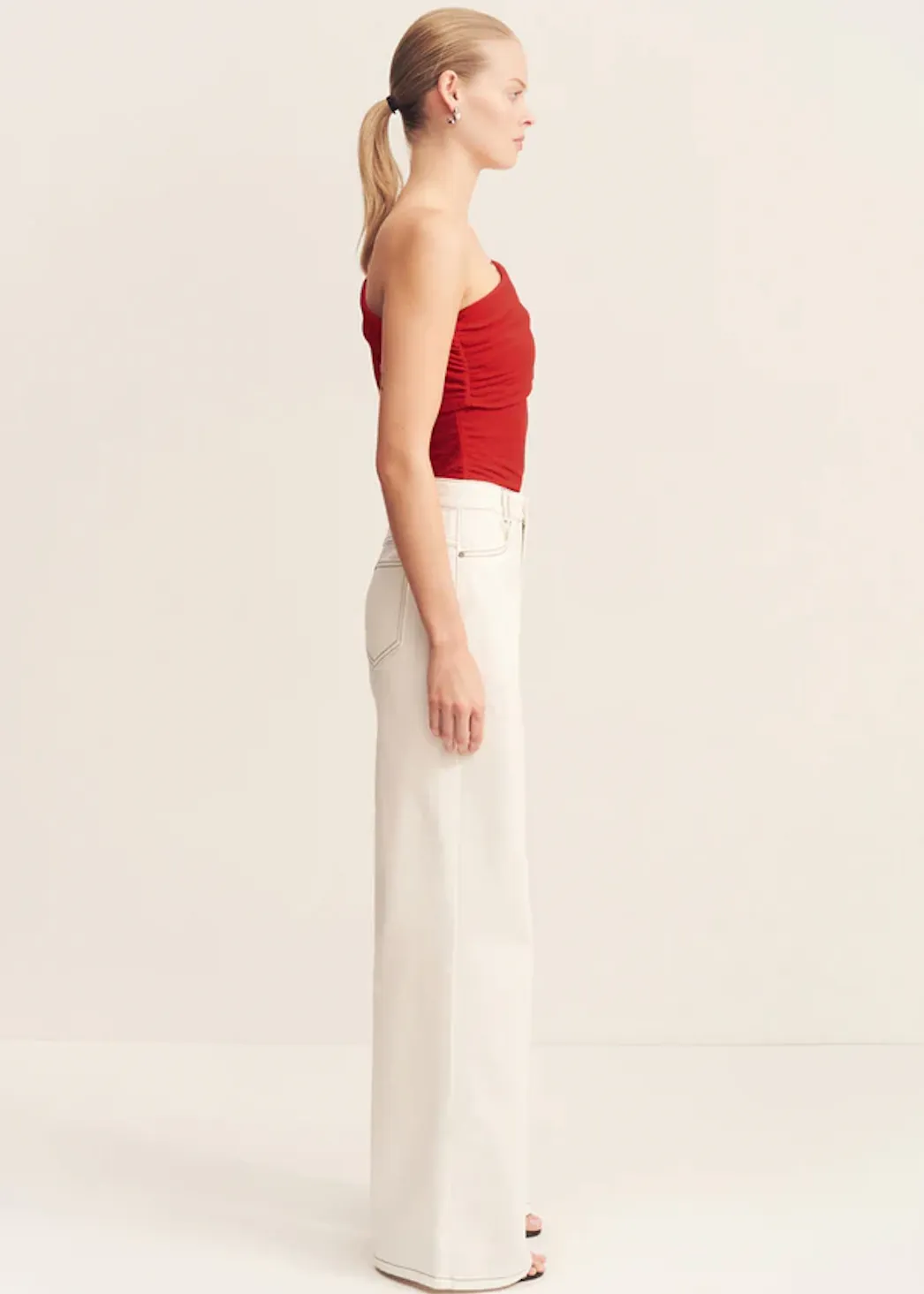 SHONA JOY Beau One Shoulder Top - Chilli