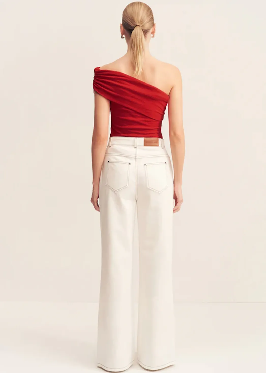 SHONA JOY Beau One Shoulder Top - Chilli