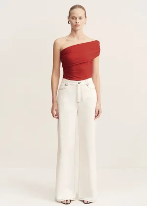 SHONA JOY Beau One Shoulder Top - Chilli