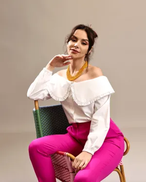Shoulder-Off Poplin Shirt