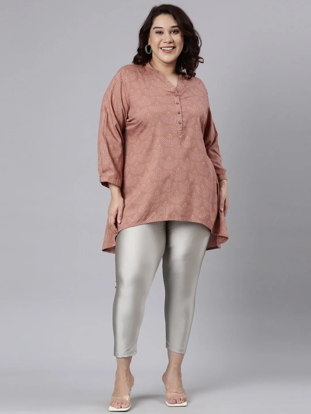 Silver Cotton Stretch Cropped Leggings