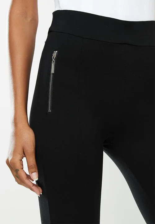 Sissy Boy Valery High Rise Legging With Metal Zip Front Black
