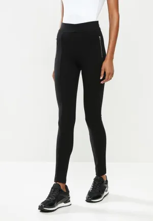 Sissy Boy Valery High Rise Legging With Metal Zip Front Black