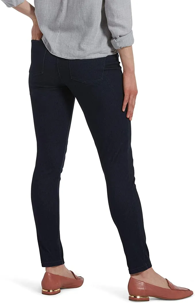SOFT & STRETCHY HUE HIGH-WAIST DENIM LEGGINGS IN BLACK, SZ L! FITS UP TO SZ 14! RETAILS $65 