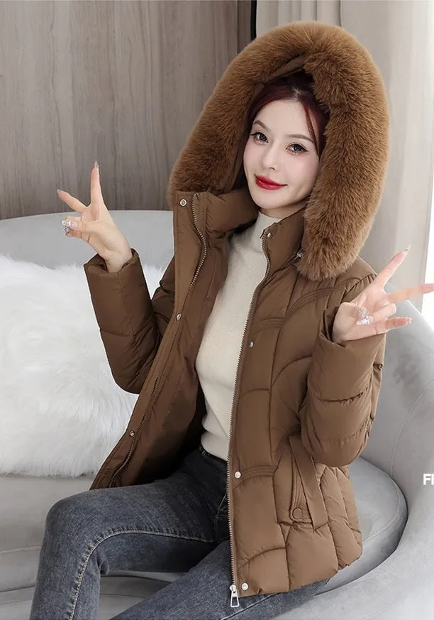 Solid Padded Quilted Puffer Jacket with Windproof Features