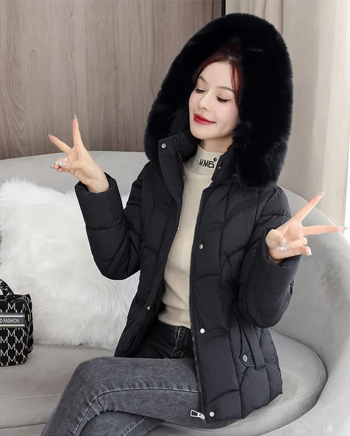 Solid Padded Quilted Puffer Jacket with Windproof Features