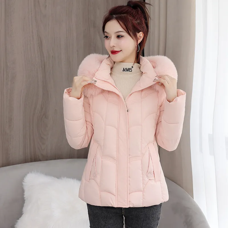 Solid Padded Quilted Puffer Jacket with Windproof Features