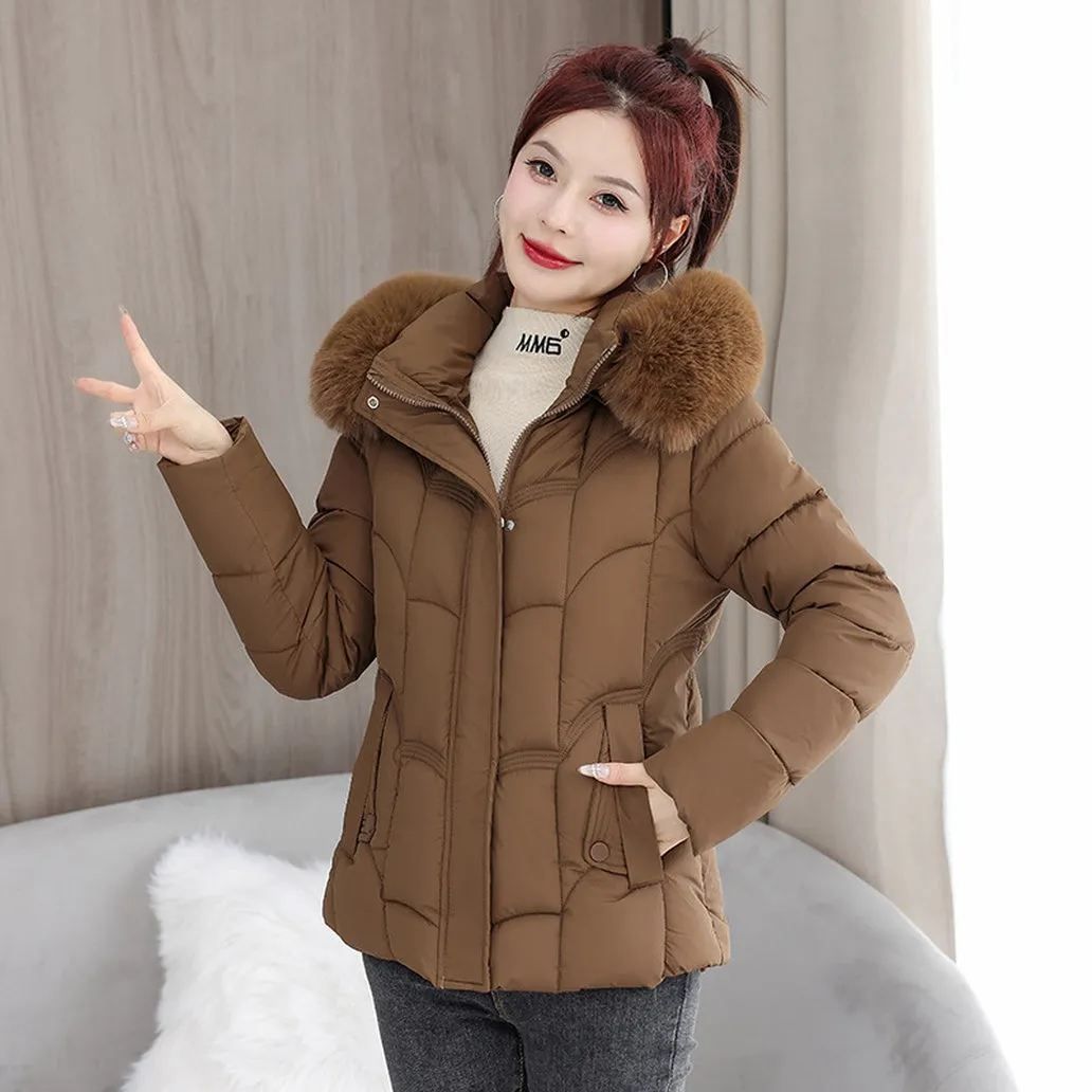 Solid Padded Quilted Puffer Jacket with Windproof Features