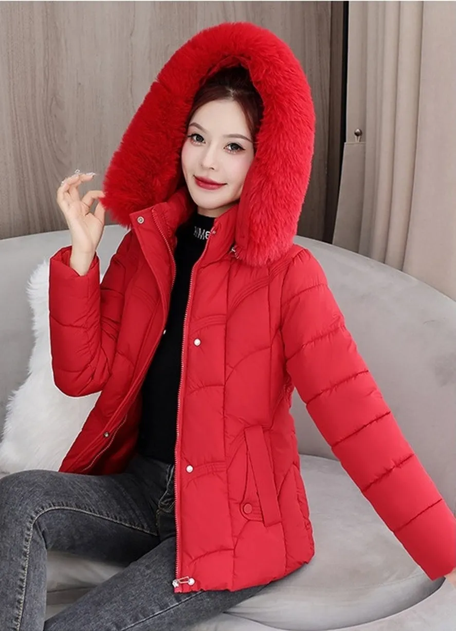 Solid Padded Quilted Puffer Jacket with Windproof Features